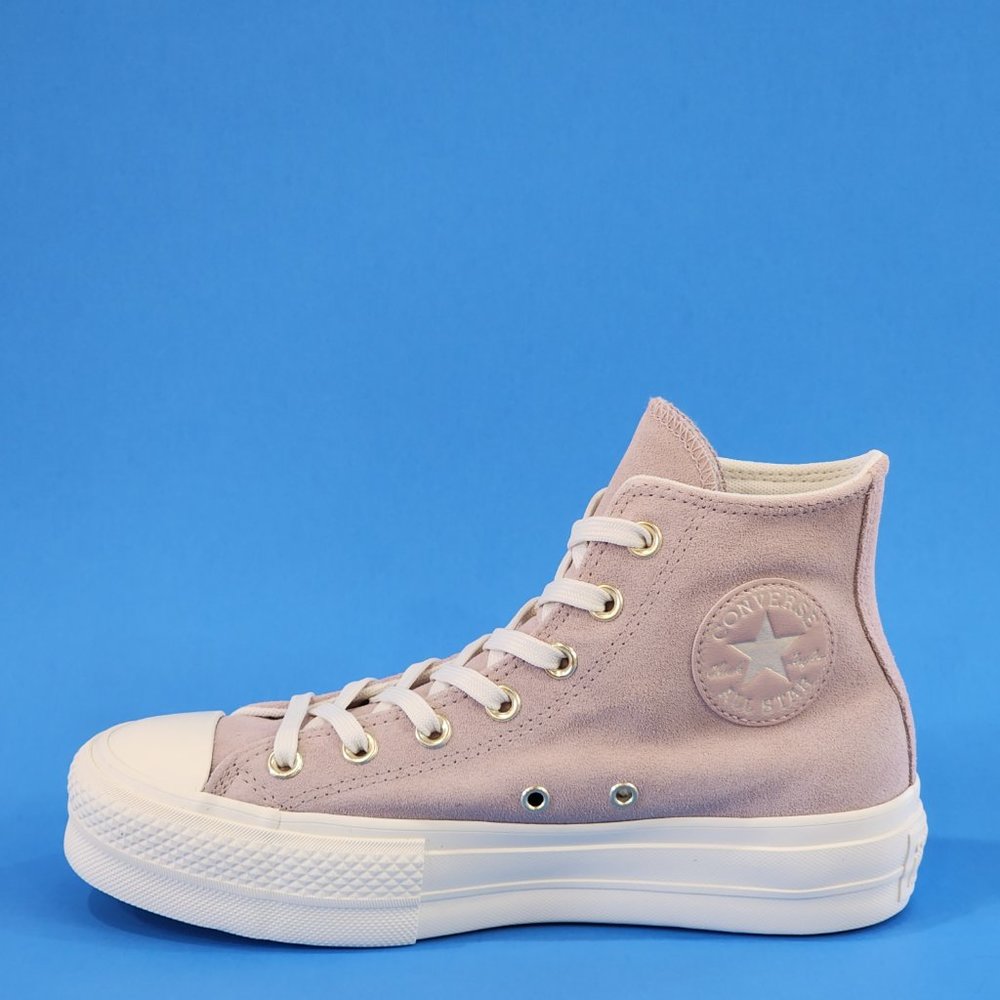 Converse CTAS Hi Lift Soft Suede Earthy Neutrals Platform Sneakers A03728C NWT - Picture 3 of 6
